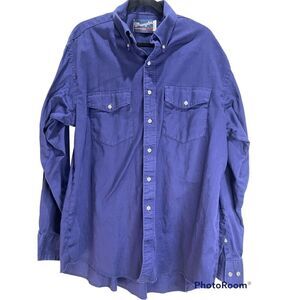 Wrangler men's blue Western shirt size 17/35